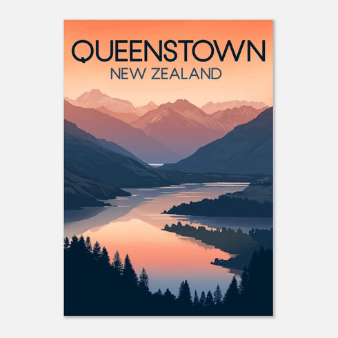 Queenstown New Zealand Classic Semi-Glossy Paper Poster - Books Worth Keeping